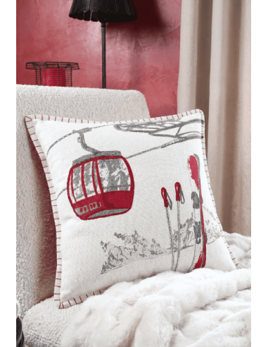 Coussin montagne VILLARD écru 45x45 cm