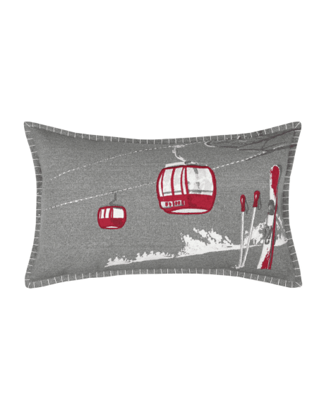 Coussin montagne VILLARD gris 35 x 60 cm
