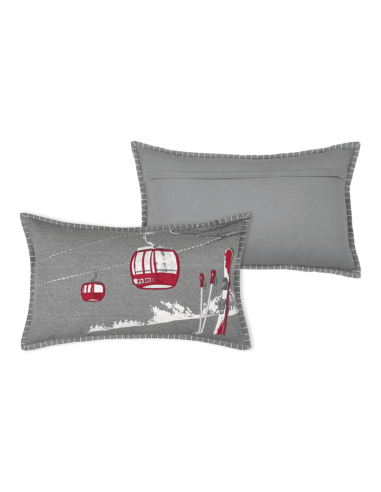 Coussin montagne VILLARD gris 35 x 60 cm