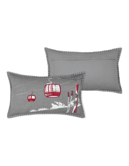 Coussin montagne VILLARD gris 35 x 60 cm