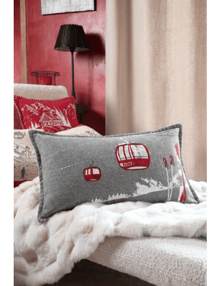 Coussin montagne VILLARD gris 35 x 60 cm