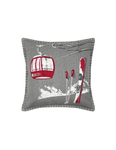 Coussin montagne VILLARD GRIS 45x45 CM