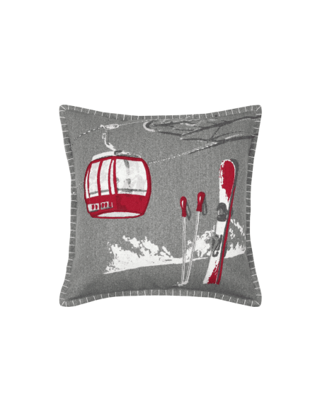 Coussin montagne VILLARD GRIS 45x45 CM