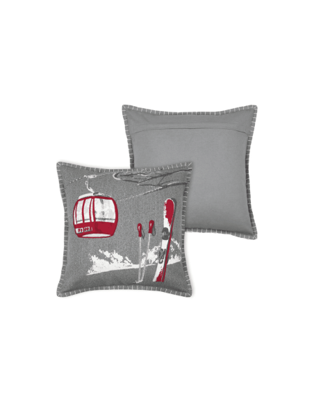Coussin montagne VILLARD GRIS 45x45 CM