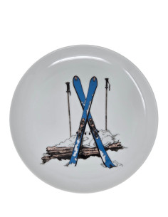 Lot de 4 assiettes plates SKI montagne D 27 cm 2