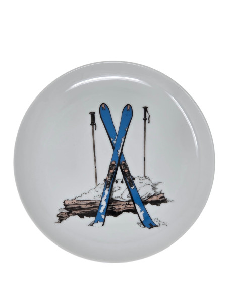 Lot de 4 assiettes plates SKI montagne D 27 cm