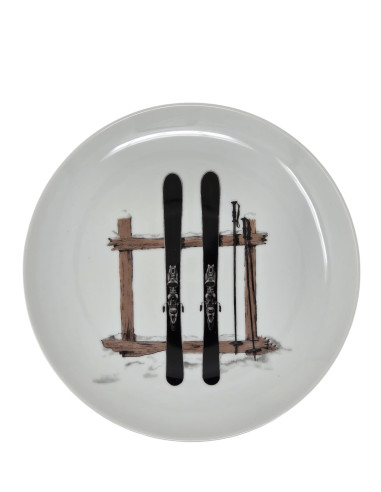 Assiette plate SKI montagne Diam