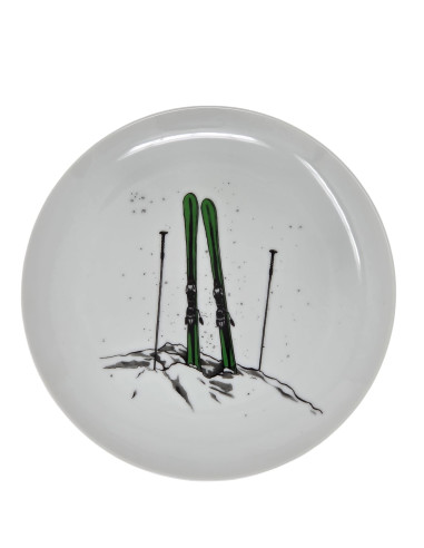 Lot de 4 assiettes plates SKI montagne D 27 cm