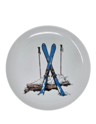 Lot de 4 assiettes à desserts SKI montagne D 20 cm