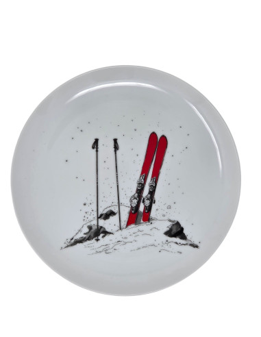Lot de 4 assiettes à desserts SKI montagne D 20 cm