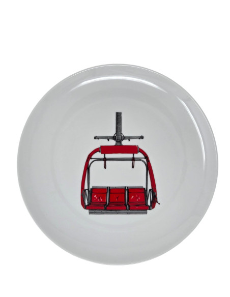 Assiette plate TELESIEGE ROUGE D 27 cm