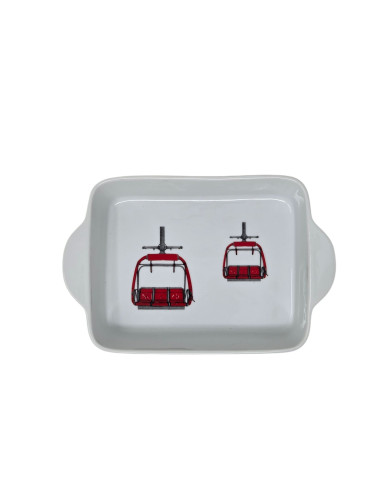 Plat à gratin TELESIEGE ROUGE 22 x 14 cm
