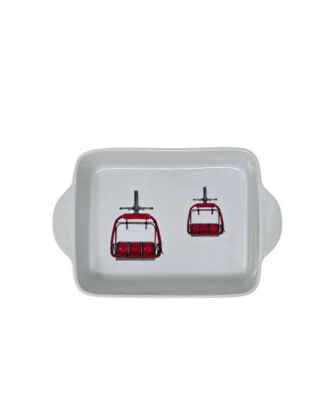 Plat à gratin TELESIEGE ROUGE 22 x 14 cm
