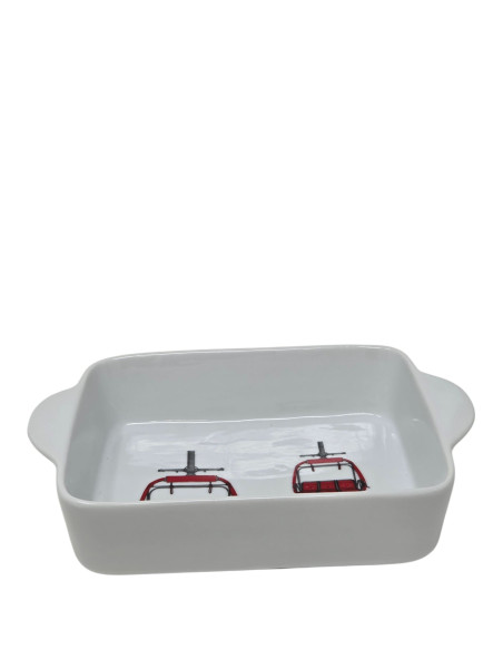 Plat à gratin TELESIEGE ROUGE 22 x 14 cm