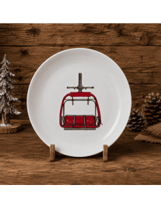 Assiette plate TELESIEGE ROUGE diam 2