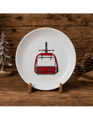 Assiette plate TELESIEGE ROUGE D 27 cm