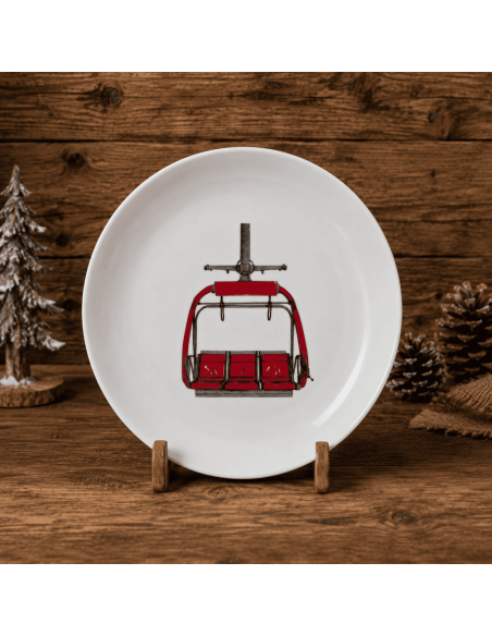 Assiette plate TELESIEGE ROUGE D 27 cm