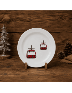 Assiette à dessert TELESIEGE ROUGE D 20 cm 2