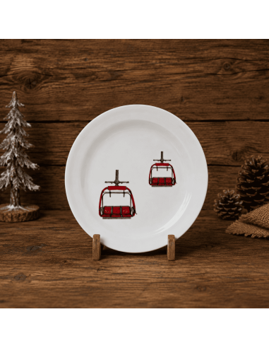 Assiette à dessert TELESIEGE ROUGE D 20 cm