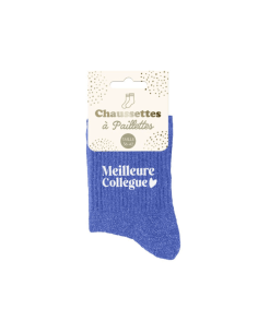 Chaussettes femme à paillettes MEILLEURE COLLEGUE