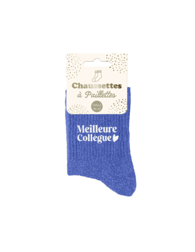Chaussettes femme à paillettes MEILLEURE COLLEGUE