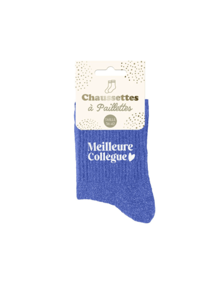 Chaussettes femme à paillettes MEILLEURE COLLEGUE