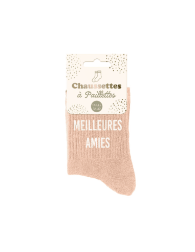 Chaussettes femme à paillettes MEILLEURE AMIES