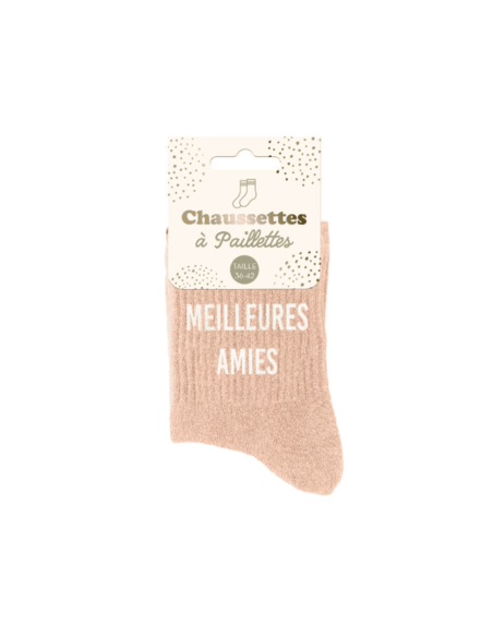 Chaussettes femme à paillettes MEILLEURE AMIES