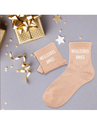 Chaussettes femme à paillettes MEILLEURE AMIES