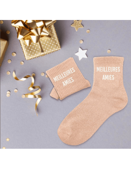 Chaussettes femme à paillettes MEILLEURE AMIES