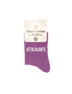 Chaussettes femme à paillettes ATTACHIANTE
