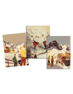 Torchons SKIING multicolore  50 x 70 cm Lot de 3