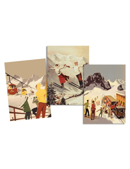 Torchons SKIING multicolore  50 x 70 cm Lot de 3