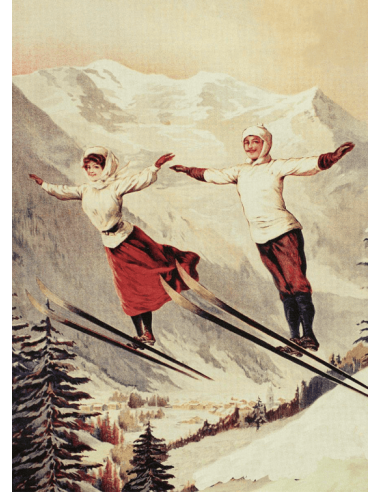 Torchons SKIING multicolore  50 x 70 cm Lot de 3