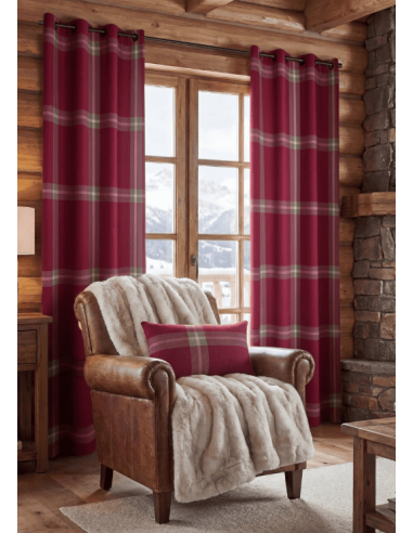 Rideau effet laine VERAN rouge 140 x 240 cm