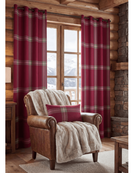 Rideau effet laine VERAN rouge 140 x 240 cm
