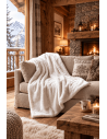 Plaid montagne ICY ecru 220 x 240 cm