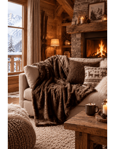 Plaid ICY CHATAIGNE 220 X 240 CM