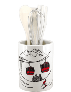 Porte-Ustensiles en Dolomite Ski Alpin & Télécabines