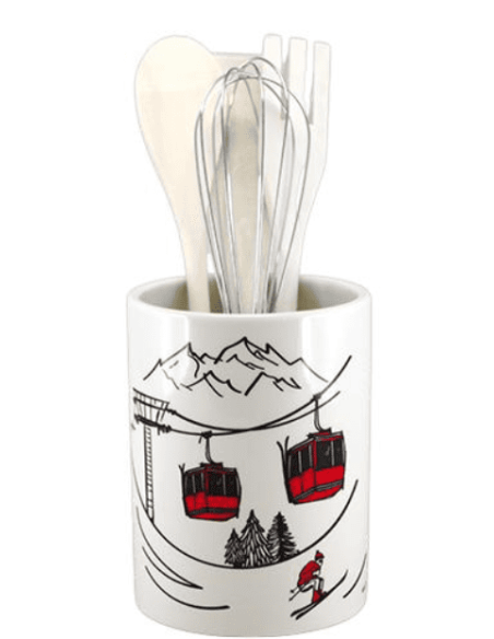 Porte-Ustensiles en Dolomite Ski Alpin & Télécabines