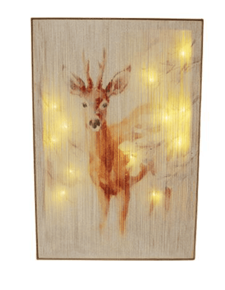 Tableau lumineux CERF - décoration murale 56x82 cm