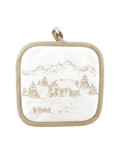 Set gant et manique - motif Chalet & Montagne