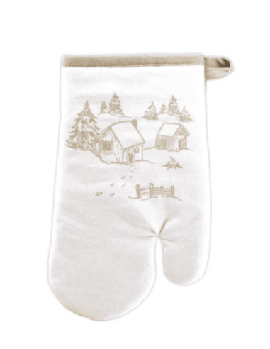 Set gant et manique - motif Chalet & Montagne