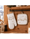 Set gant et manique - motif Chalet & Montagne