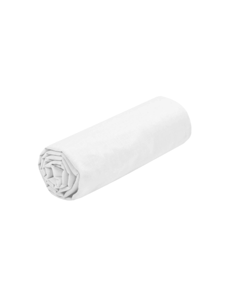 Drap housse 100% coton EDEN blanc 90 x 190 cm