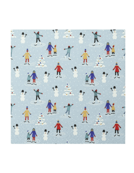 20 Serviettes en papier PATIN A GLACE