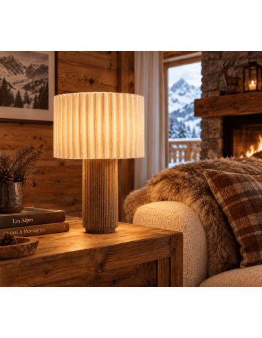 Lampe base cylindrique rainuré