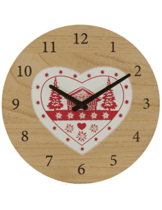 Horloge bois CHALET POYA D30 cm
