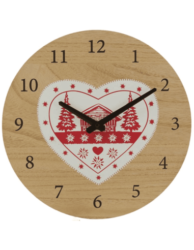 Horloge bois CHALET POYA D30 cm
