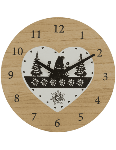 Horloge en bois MARMOTTE